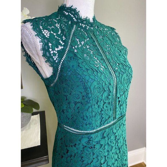 Bardot Lace Sheath Cocktail Dress Green Women's Size Small - Picture 7 of 10
